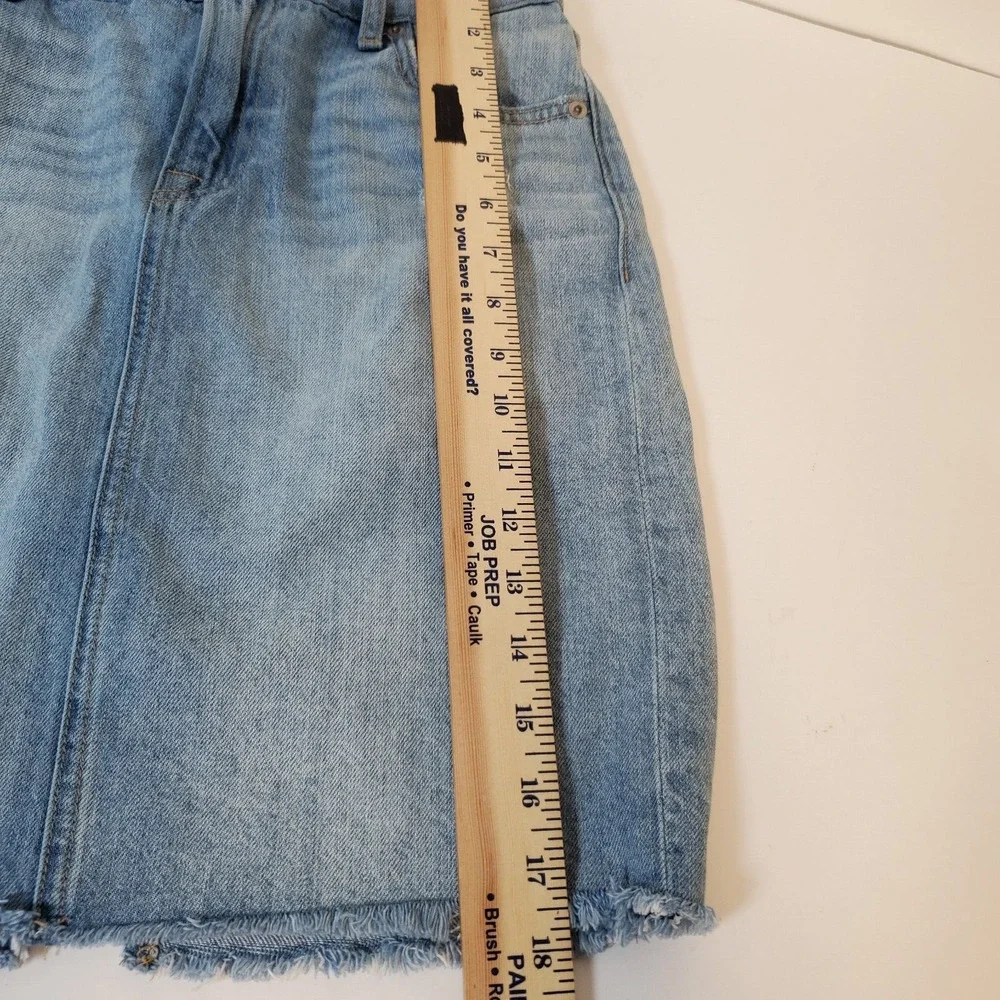 Lucky Brand Denim Jean Womens High Pencil Skirt Size 2/ 26 Light Wash Raw Hem